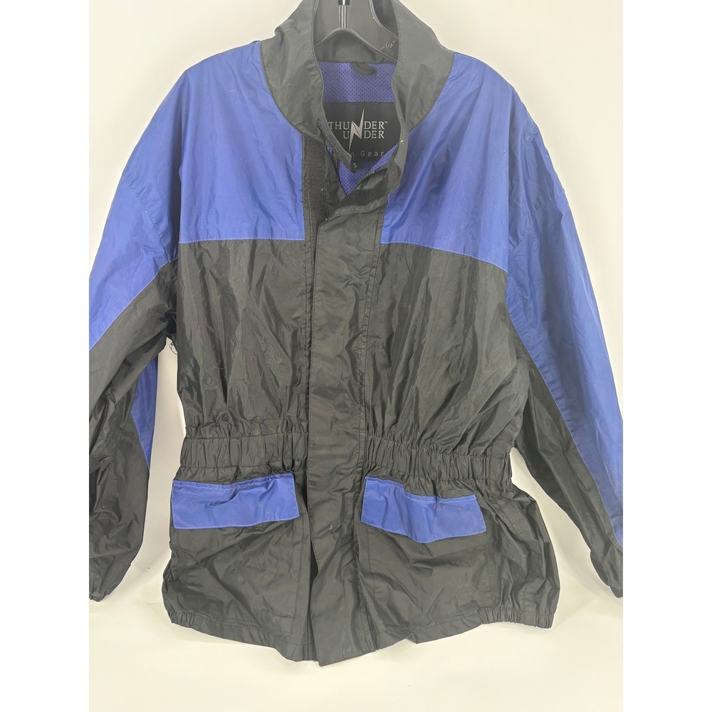 Thunder‎ Under Rain Gear Jacket Women's Blue Black Windbreaker Size S